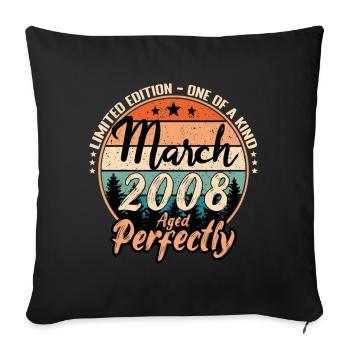 March 2008 anniversary 2008 legends March - Sofa pillowcase 17,3'' x 17,3'' (45 x 45 cm) - black - Front