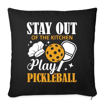 Stay Out of the Kitchen Pickleball Play Sports Chef - Sofa pillowcase 17,3'' x 17,3'' (45 x 45 cm) - black - Front