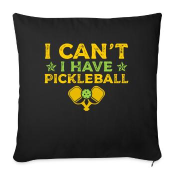Je ne peux pas avoir de sports de pickleball paddle - Housse de coussin décorative 45 x 45 cm - noir - Devant