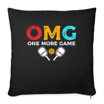 Omg One More Game Paddle Sports Pickleball - Sofa pillowcase 17,3'' x 17,3'' (45 x 45 cm) - black - Front
