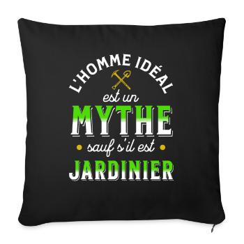 Jardin idée cadeau pour Jardinier Potager Citation - Housse de coussin décorative 45 x 45 cm - noir - Devant
