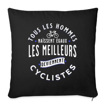 Cycliste, idée cadeau pour passionné vélo Cyclisme - Housse de coussin décorative 45 x 45 cm - noir - Devant