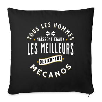 Mécanicien idée cadeau pour Garagiste mécanique - Housse de coussin décorative 45 x 45 cm - noir - Devant