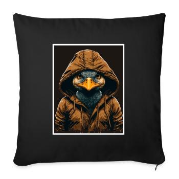 Vogel Ente Gans Morgenmuffel Sarkasmus Kollege - Housse de coussin décorative 45 x 45 cm - noir - Devant