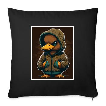 Vogel Ente Gans Morgenmuffel Sarkasmus Kollege - Housse de coussin décorative 45 x 45 cm - noir - Devant