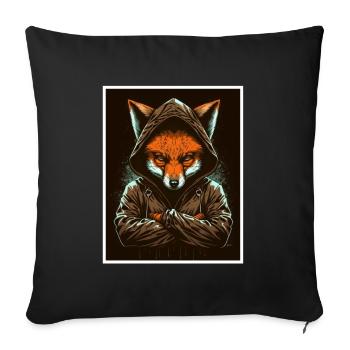 Fox Morning Grouch Sarcasm Colleague Staff - Sofa pillowcase 17,3'' x 17,3'' (45 x 45 cm) - black - Front