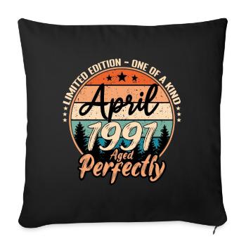 April 1991 anniversaire 1991 légendes April - Housse de coussin décorative 45 x 45 cm - noir - Devant