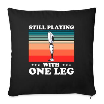 Artificial limb design for leg prosthesis - Sofa pillowcase 17,3'' x 17,3'' (45 x 45 cm) - black - Front