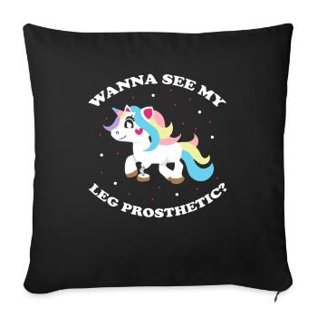 Conception de prothèses de jambe et prothèses de jambe - Housse de coussin décorative 45 x 45 cm - noir - Devant