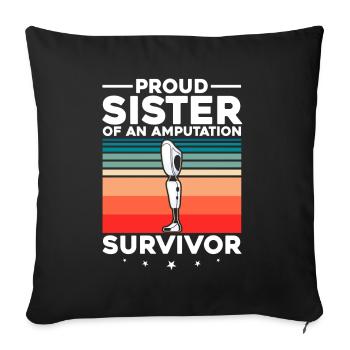 Conception de jambe bionique pour prothèses de jambe - Housse de coussin décorative 45 x 45 cm - noir - Devant