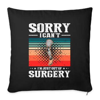 Conception de jambe bionique pour prothèses de jambe - Housse de coussin décorative 45 x 45 cm - noir - Devant