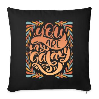 Saint-Valentin Dire Typographie rétro-vintage 1970 - Housse de coussin décorative 45 x 45 cm - noir - Devant