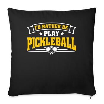 Je préfère jouer au pickleball - Housse de coussin décorative 45 x 45 cm - noir - Devant