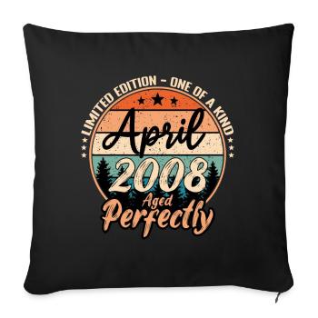 Avril 2008 anniversaire 2008 légendes Avril - Housse de coussin décorative 45 x 45 cm - noir - Devant