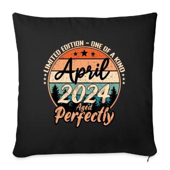 April 2024 anniversary 2024 legends April - Sofa pillowcase 17,3'' x 17,3'' (45 x 45 cm) - black - Front