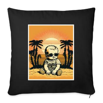 Quoi de neuf Plages Beach Célébrations des vacances d’été - Housse de coussin décorative 45 x 45 cm - noir - Devant