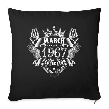 Mars 1967 | Mars 1967 anniversaire 1967 - Housse de coussin décorative 45 x 45 cm - noir - Devant