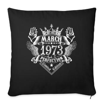 March 1973| March 1973 anniversary 1973 - Sofa pillowcase 17,3'' x 17,3'' (45 x 45 cm) - black - Front