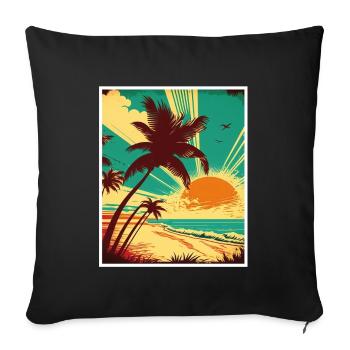 Quoi de neuf Plages Beach Célébrations des vacances d’été - Housse de coussin décorative 45 x 45 cm - noir - Devant