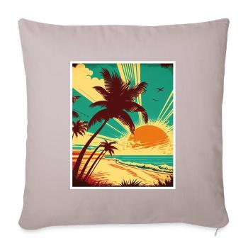 Quoi de neuf Plages Beach Célébrations des vacances d’été - Housse de coussin décorative 45 x 45 cm - taupe clair - Devant