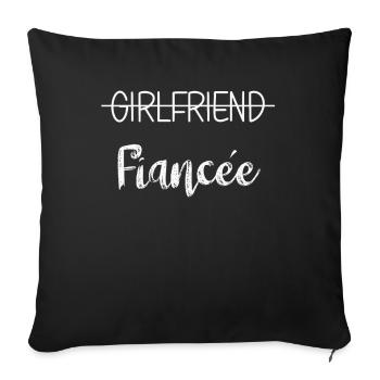 Girlfriend Fiancee Couple Engagement Engaged - Sofa pillowcase 17,3'' x 17,3'' (45 x 45 cm) - black - Front