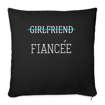 Girlfriend Fiancee Couple Engagement Engaged - Sofa pillowcase 17,3'' x 17,3'' (45 x 45 cm) - black - Front