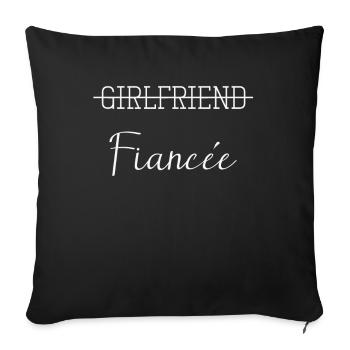 Girlfriend Fiancee Couple Engagement Engaged - Sofa pillowcase 17,3'' x 17,3'' (45 x 45 cm) - black - Front