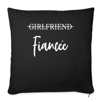 Girlfriend Fiancee Couple Engagement Engaged - Sofa pillowcase 17,3'' x 17,3'' (45 x 45 cm) - black - Front