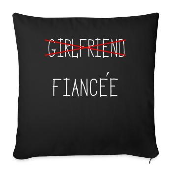 Girlfriend Fiancee Couple Engagement Engaged - Sofa pillowcase 17,3'' x 17,3'' (45 x 45 cm) - black - Front