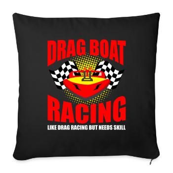 Speedboat Racing Design for Racing Boaters - Sofa pillowcase 17,3'' x 17,3'' (45 x 45 cm) - black - Front