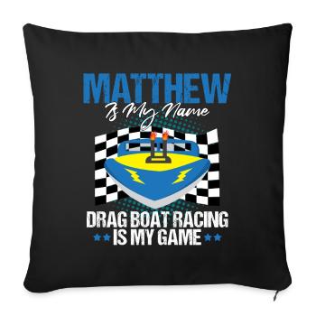 Conception de bateaux de course pour les courses de dragsters - Housse de coussin décorative 45 x 45 cm - noir - Devant