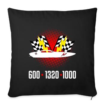 Conception de bateaux de course pour les courses de dragsters - Housse de coussin décorative 45 x 45 cm - noir - Devant