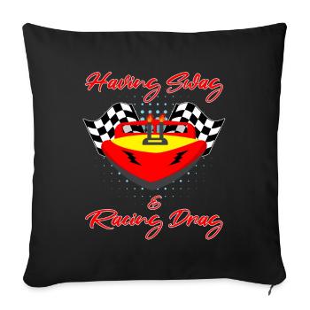Drag boat design for racing boaters - Sofa pillowcase 17,3'' x 17,3'' (45 x 45 cm) - black - Front