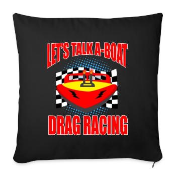 Conception de bateaux de course pour les courses de dragsters - Housse de coussin décorative 45 x 45 cm - noir - Devant