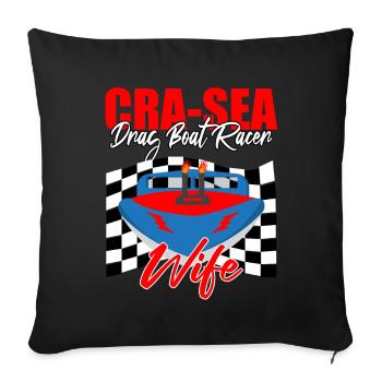 Racing boat design for drag boat racing - Sofa pillowcase 17,3'' x 17,3'' (45 x 45 cm) - black - Front