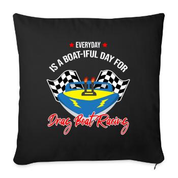 Conception de bateaux de course pour les courses de dragsters - Housse de coussin décorative 45 x 45 cm - noir - Devant