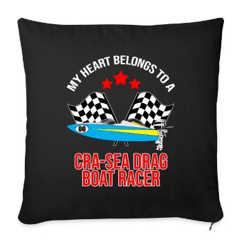 Drag Boot Design für Rennbootfahrer - Sofakissenbezug 45 x 45 cm - Schwarz - Vorne