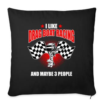 Conception de bateaux de course pour les courses de dragsters - Housse de coussin décorative 45 x 45 cm - noir - Devant
