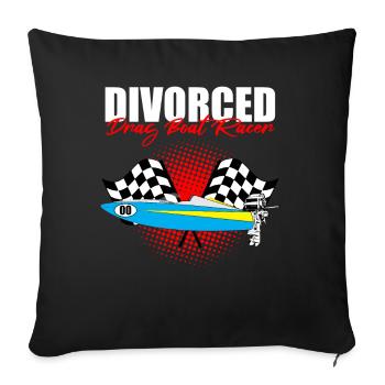 Conception de bateaux de course pour les courses de dragsters - Housse de coussin décorative 45 x 45 cm - noir - Devant