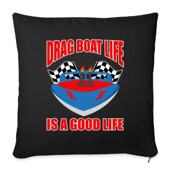 Speedboat Racing Design for Racing Boaters - Sofa pillowcase 17,3'' x 17,3'' (45 x 45 cm) - black - Front