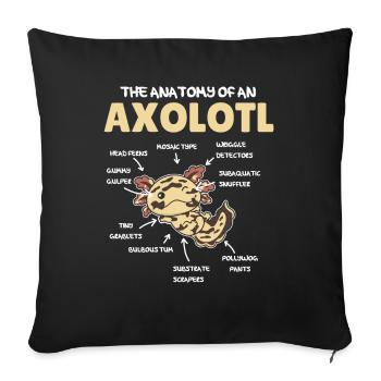 Axolotl Explanation Anatomy of an Axolotl - Sofa pillowcase 17,3'' x 17,3'' (45 x 45 cm) - black - Front