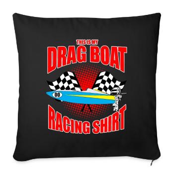 Speedboat Racing Design for Racing Boaters - Sofa pillowcase 17,3'' x 17,3'' (45 x 45 cm) - black - Front