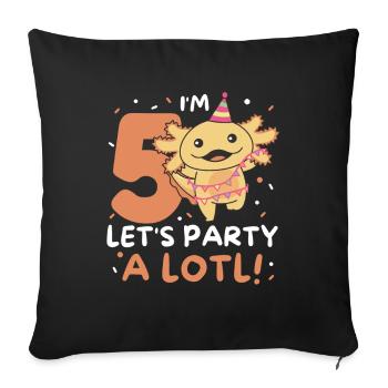 5th birthday axolotl five years old sweet axolotls - Sofa pillowcase 17,3'' x 17,3'' (45 x 45 cm) - black - Front