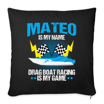 Racing boat design for drag boat racing - Sofa pillowcase 17,3'' x 17,3'' (45 x 45 cm) - black - Front