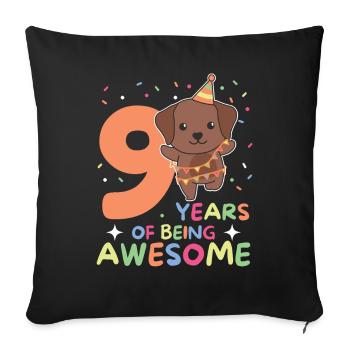 Labrador pour les enfants de 9 ans - Housse de coussin décorative 45 x 45 cm - noir - Devant