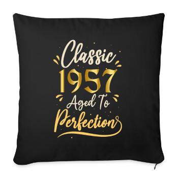 Birthday 1957 gift 1957 Classic 1957 - Sofa pillowcase 17,3'' x 17,3'' (45 x 45 cm) - black - Front