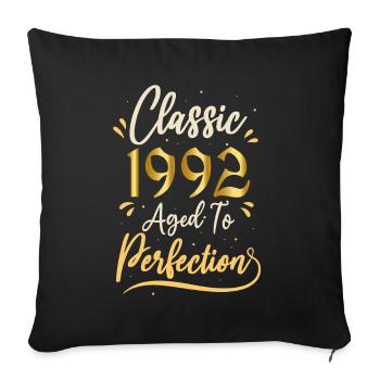 Birthday 1992 gift 1992 Classic 1992 - Sofa pillowcase 17,3'' x 17,3'' (45 x 45 cm) - black - Front