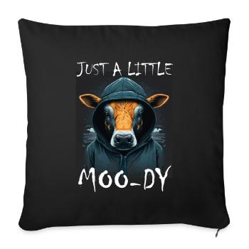 A little Moody Cow Beef Morning Grouch Farmer Sleep - Sofa pillowcase 17,3'' x 17,3'' (45 x 45 cm) - black - Front