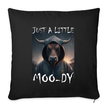 A little Moody Cow Beef Morning Grouch Farmer Sleep - Sofa pillowcase 17,3'' x 17,3'' (45 x 45 cm) - black - Front
