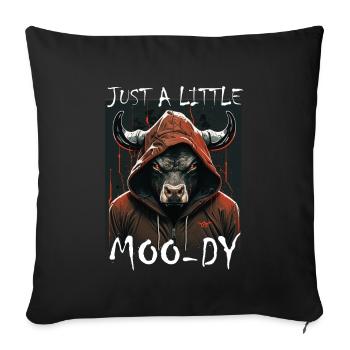 A little Moody Cow Beef Morning Grouch Farmer Sleep - Sofa pillowcase 17,3'' x 17,3'' (45 x 45 cm) - black - Front